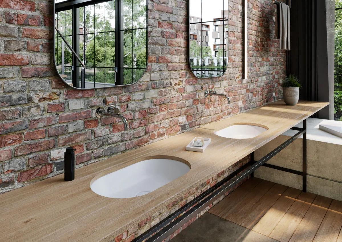 Unterbauwaschtisch „Centro“ 91 × 38 cm, ohne Hahnlochbohrung in schwarz matt, mit Perl-Effekt Unterbauwaschtisch „Centro“ 91 × 38 cm, ohne Hahnlochbohrung in schwarz matt, mit Perl-Effekt