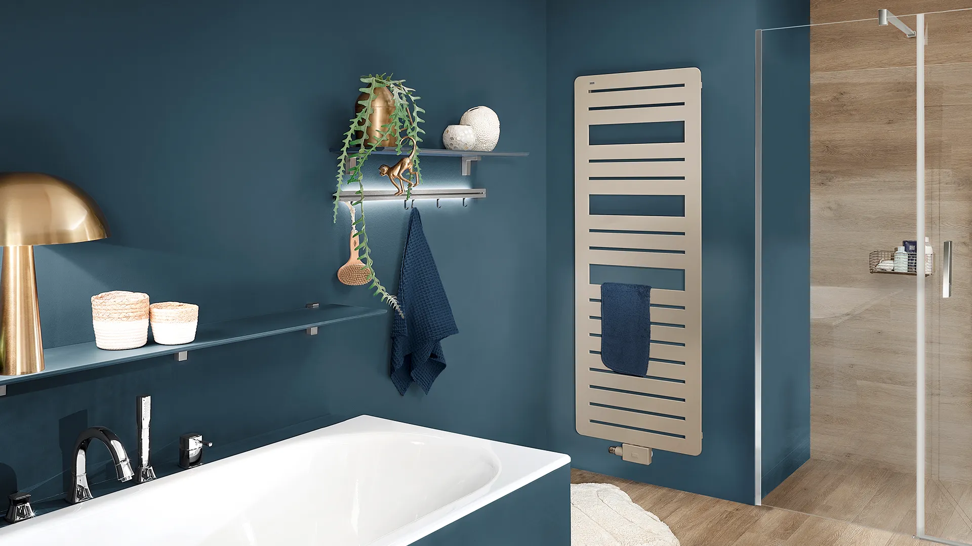 BEMM Badheizkörper Page H1770x036x0600, M-Anschluss, Taubenblau BEMM Badheizkörper Page H1770x036x0600, M-Anschluss, Taubenblau