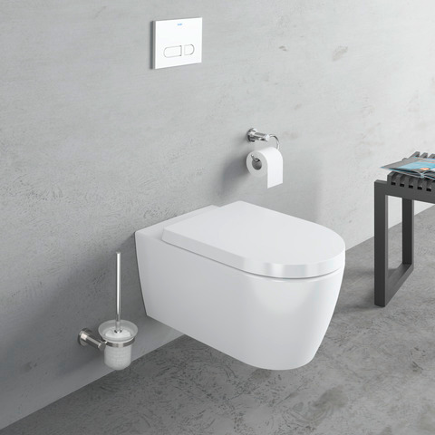 Duravit Wand-Tiefspül-WC inkl. WC-Sitz „ME by Starck“ 37,35 × 57 × 39,5 cm, Befestigung sichtbar Duravit Wand-Tiefspül-WC inkl. WC-Sitz „ME by Starck“ 37,35 × 57 × 39,5 cm, Befestigung sichtbar