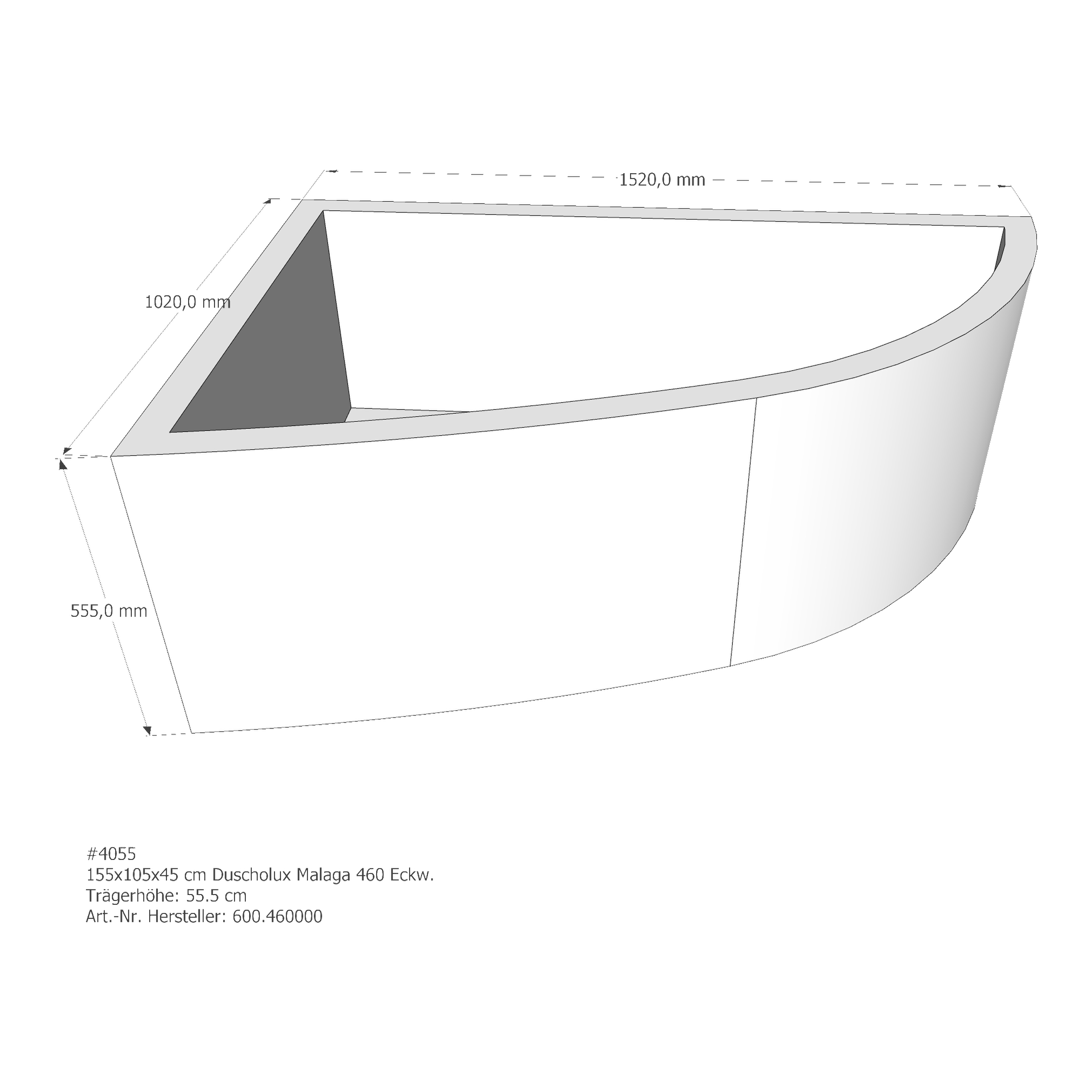 Badewannenträger für Duscholux 155 × 105 × 45 cm Badewannenträger für Duscholux 155 × 105 × 45 cm