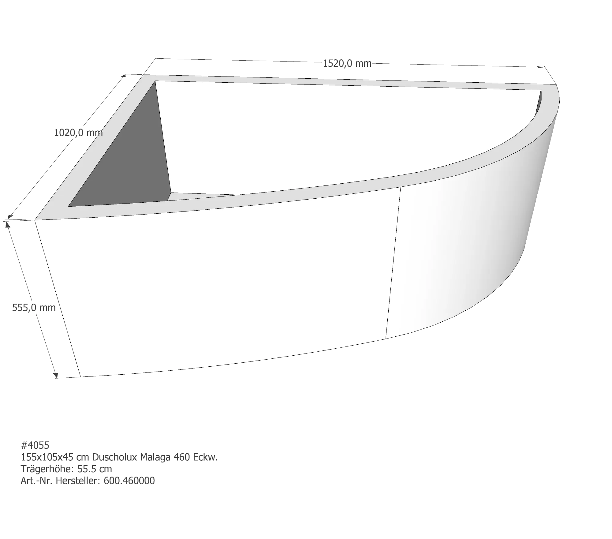 Badewannenträger für Duscholux 155 × 105 × 45 cm Badewannenträger für Duscholux 155 × 105 × 45 cm