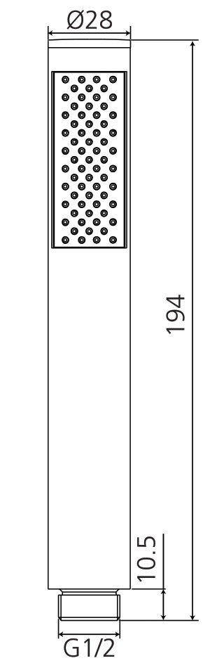 Stabhandbrause AqvaDesign - 1-strahlig - rund - Messing-Mantel - mattschwarz Stabhandbrause AqvaDesign - 1-strahlig - rund - Messing-Mantel - mattschwarz