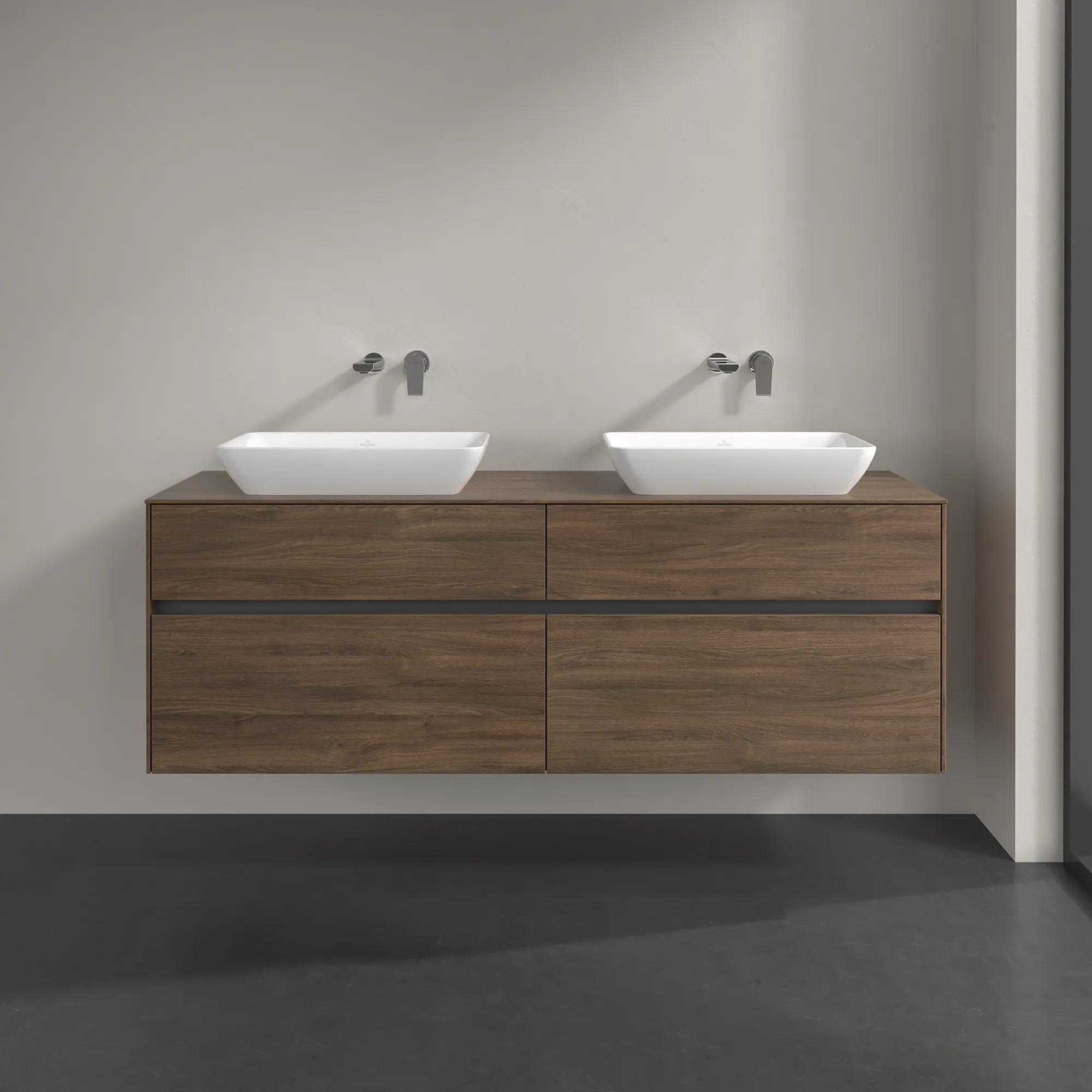 Villeroy & Boch Waschbeckenunterschrank Collaro Arizona Oak, 1600x548x500 mm, 2 Waschbecken, SoftClosing, 4 Auszüge Villeroy & Boch Waschbeckenunterschrank Collaro Arizona Oak, 1600x548x500 mm, 2 Waschbecken, SoftClosing, 4 Auszüge