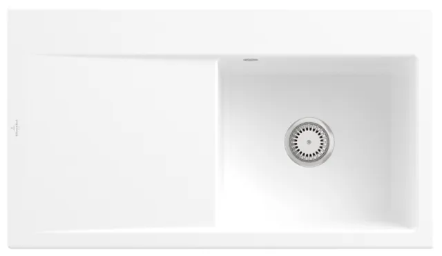 Villeroy & Boch Einbau-Küchenspülbecken „Subway Style“ 50 900 × 510 × 220 mm, für Becken rechts in Stone White