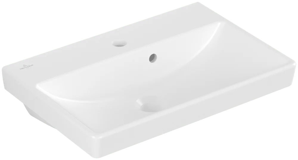 Villeroy & Boch Avento Waschbecken Compact, 550x370x180 mm, Stone White CeramicPlus, Rechteck, glänzend, mit Überlauf, 1-Loch Armatur Villeroy & Boch Avento Waschbecken Compact, 550x370x180 mm, Stone White CeramicPlus, Rechteck, glänzend, mit Überlauf, 1-Loch Armatur