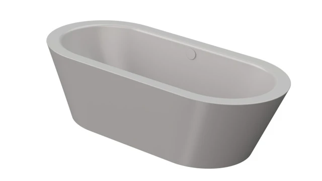 Bette Starlet Oval Silhouette Badewanne, freistehend, 1950 x 950 mm, Dust, glasierter Titan-Stahl, 2-Sitzer, Randhöhe 575 mm