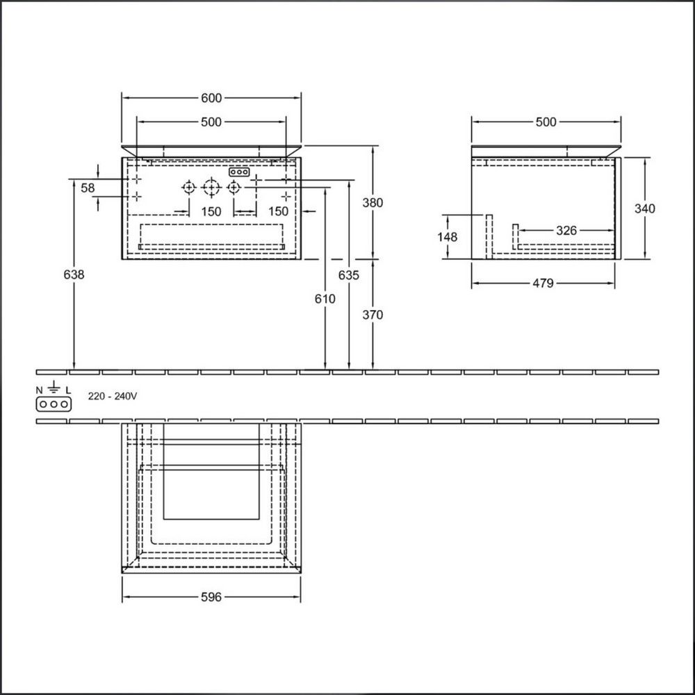 „Legato“ Waschbeckenunterschrank 60 × 38 × 50 cm inkl. LED-Beleuchtung, schwarz matt Sonderangebot „Legato“ Waschbeckenunterschrank 60 × 38 × 50 cm inkl. LED-Beleuchtung, schwarz matt Sonderangebot