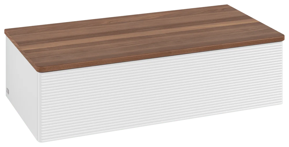 Villeroy & Boch Antao L40 Sideboard, 1000x268x500mm, Glossy White Lacquer / Warm Walnut