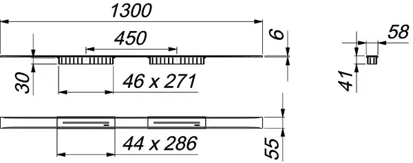 Duschrinne CeraFloor Select Duo Edelstahl matt, 1300 mm Duschrinne CeraFloor Select Duo Edelstahl matt, 1300 mm
