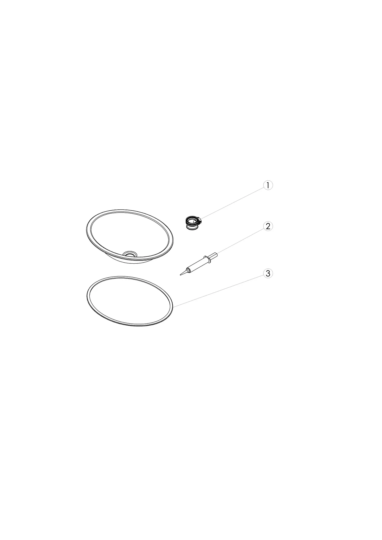 Waschbecken „O-Serie“ 525 × 144 mm mit ProShield