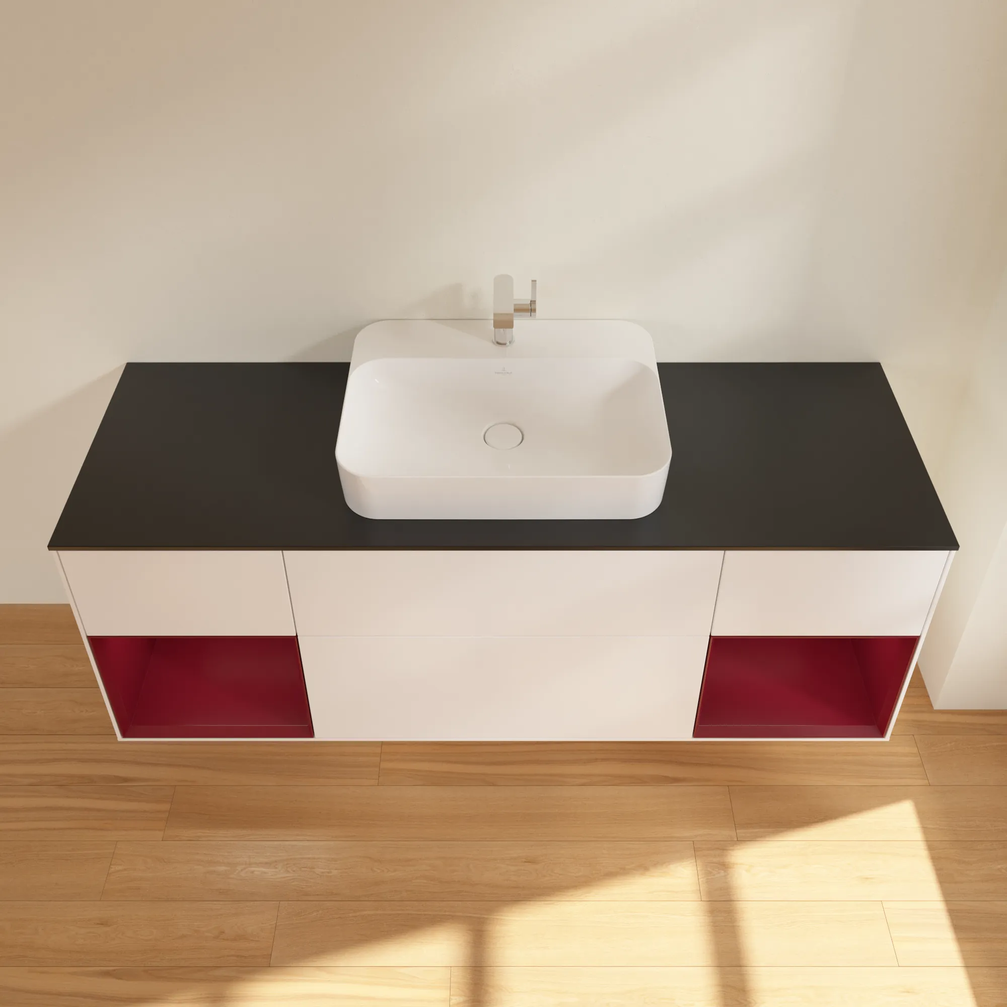 Villeroy & Boch Waschtischunterschrank „Finion“ für Schrankwaschtisch 1600 × 603 × 501 mm White Matt Lacquer, für Becken mittig