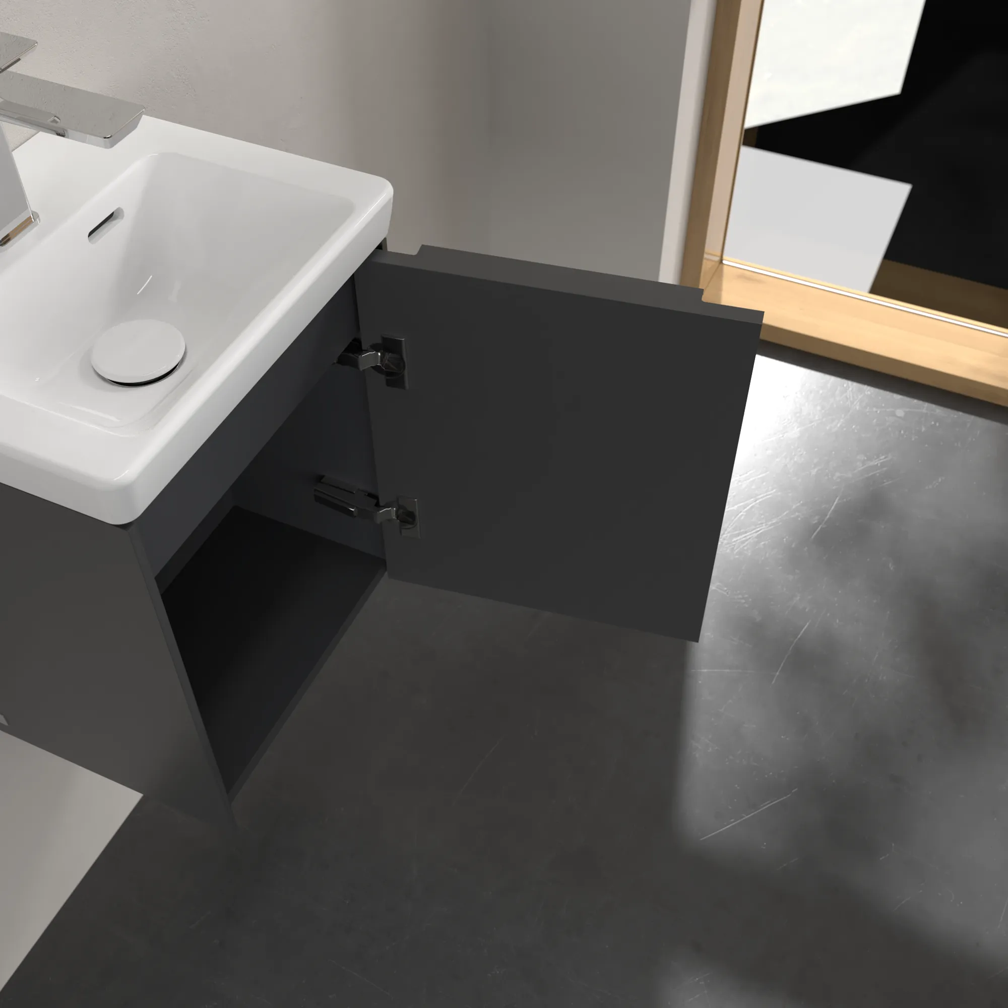 Villeroy & Boch Subway 3.0 Waschbeckenunterschrank C58402, 351 x 429 x 309 mm, Anschlag rechts