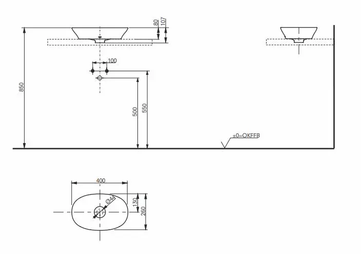 Toto Aufsatzwaschtisch „TL“ ⌀ 400 mm Toto Aufsatzwaschtisch „TL“ ⌀ 400 mm