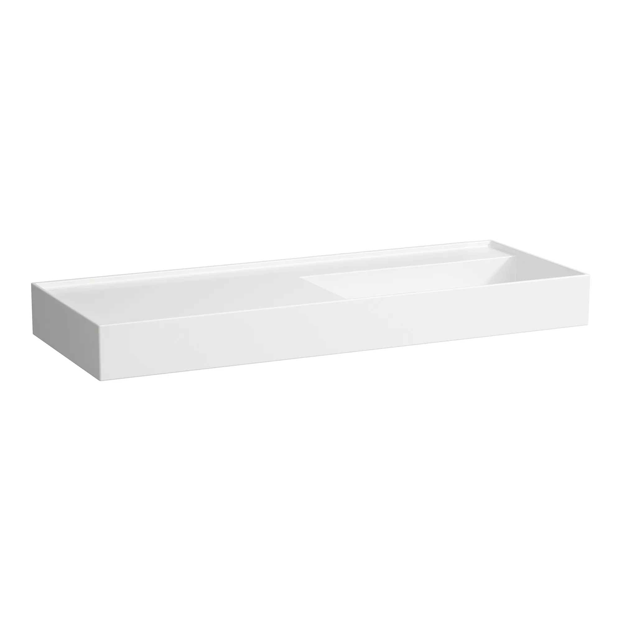 Waschtisch Kartell • 460x1200x150 1 Hahnloch ohne Überlauf versteckter Ablauf Ablage links weiß