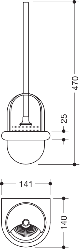 HEWI Toilettenbürstengarnitur „Serie 477“ 14,1 × 47 cm in Maigrün