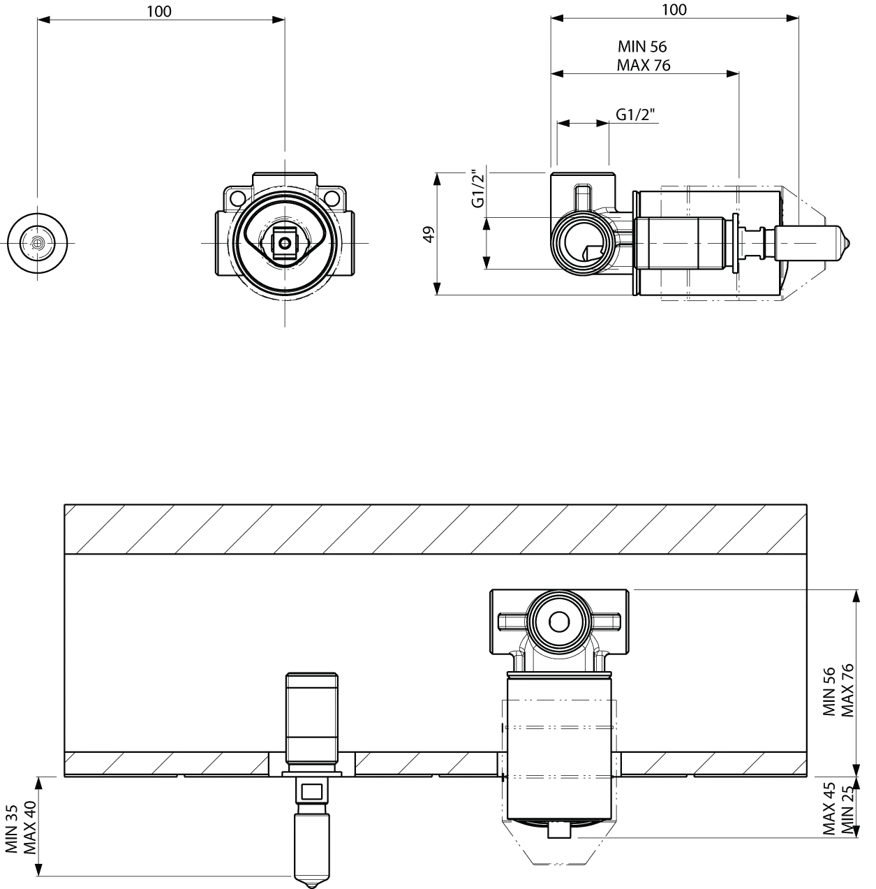 Villeroy & Boch Universal-Einbaukörper Loop & Friends, Chrom, 100x100x49 mm, Wandmontage Villeroy & Boch Universal-Einbaukörper Loop & Friends, Chrom, 100x100x49 mm, Wandmontage