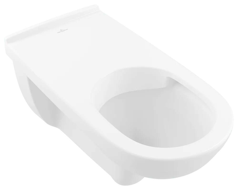 Villeroy & Boch ViCare Tiefspül-WC wandhängend, Oval, spülrandlos, Weiß Alpin