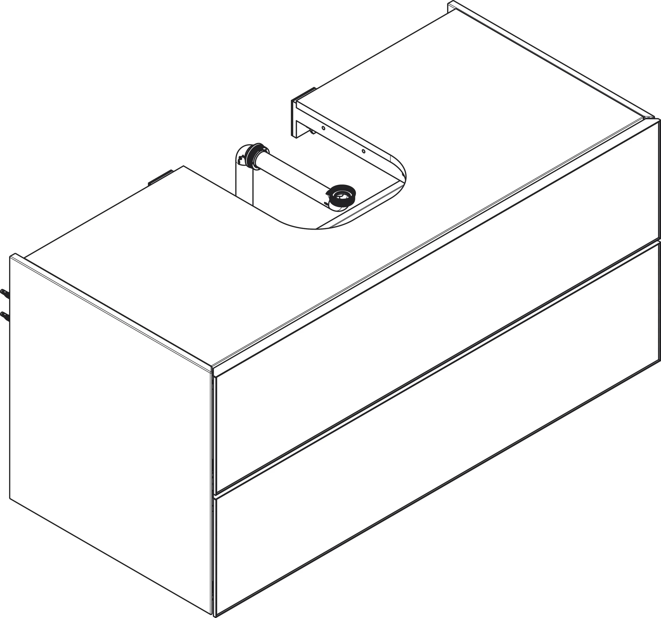 Hansgrohe Xevolos E Waschtischunterschrank Mattweiß 1180/550 mm mit 2 Schubkästen, griff- und geräuschlos
