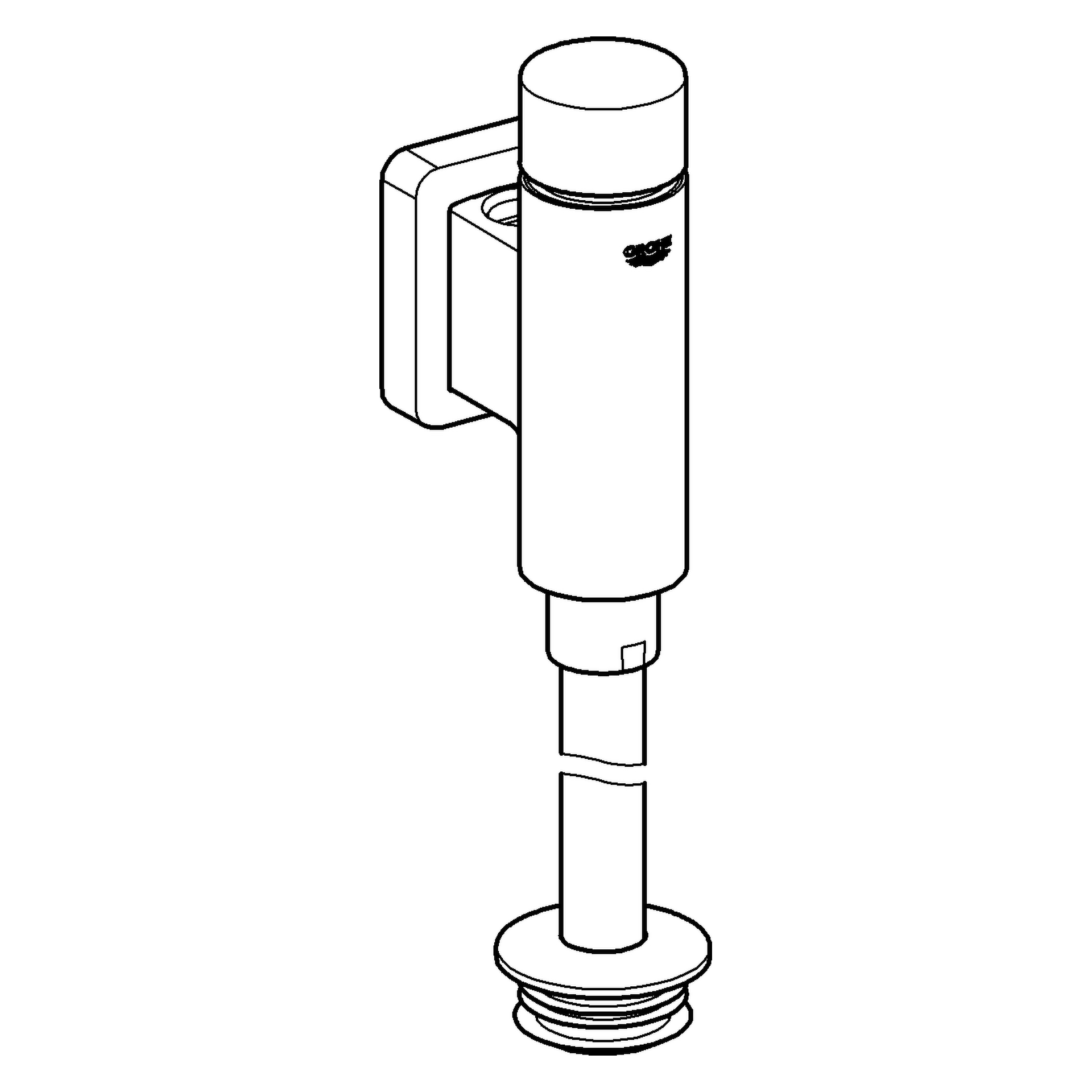 Urinal-Druckspüler Rondo 37342, DN 15, integrierte Vorabsperrung, vandalensicher durch Betätigungsknopf aus Metall, chrom