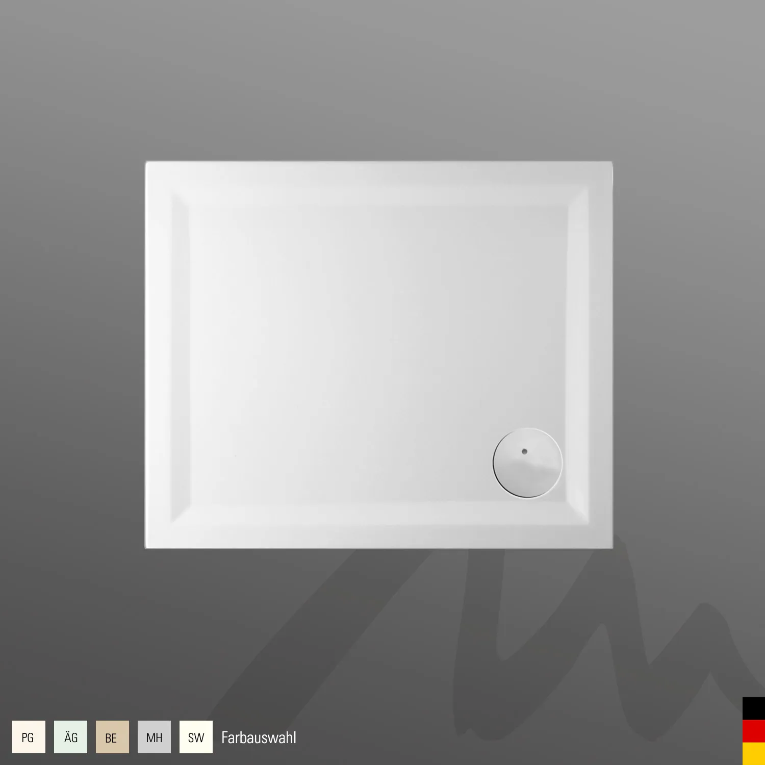 Mauersberger Duschwanne „localis“ 900 × 750 mm in Starwhite