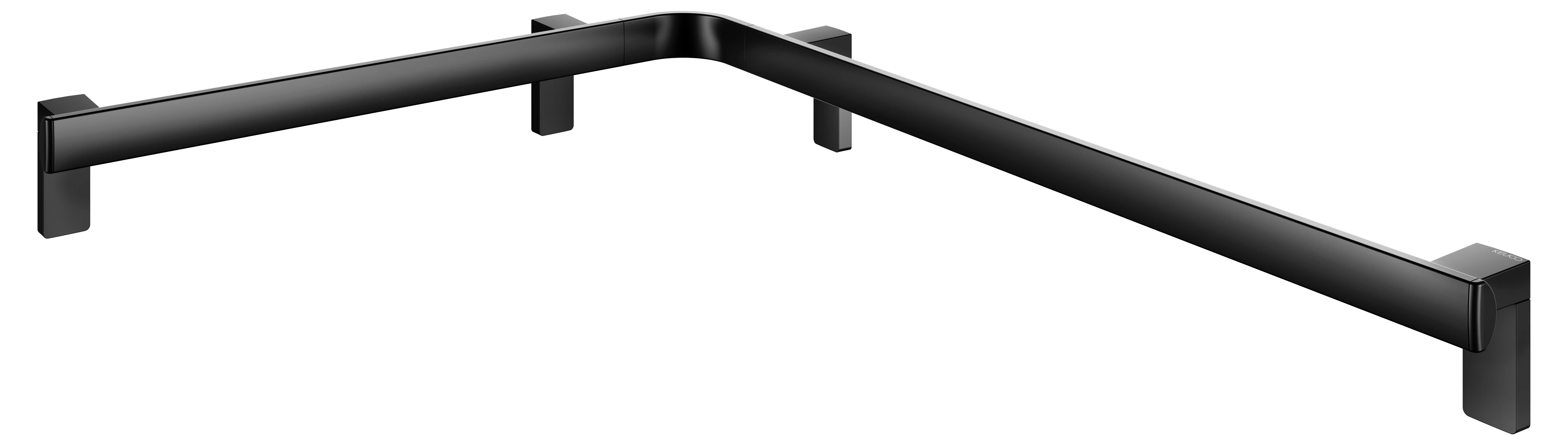 KEUCO AXESS Dusch- und Wannenhandlauf rechts 600/800 mm schwarz matt