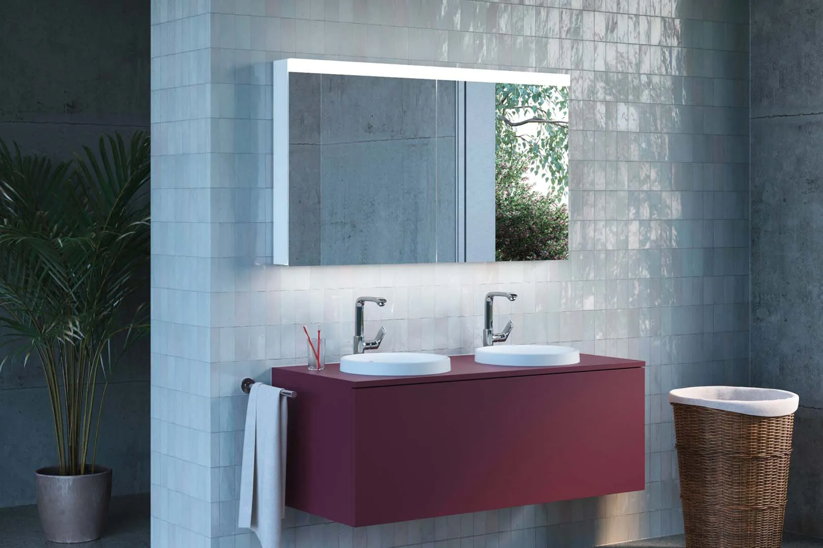 Schneider Spiegelschrank LOW plus LED LOP 60/2/LED/L, 595x747x133 mm, weiß Schneider Spiegelschrank LOW plus LED LOP 60/2/LED/L, 595x747x133 mm, weiß