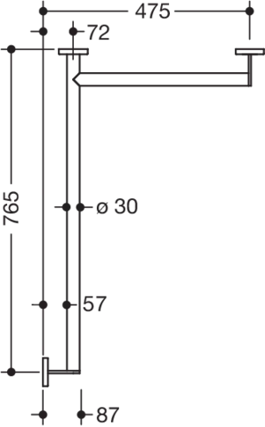 DUHA, d:30, re, W1:765, W2:475, pulverbeschichtet weiß tiefmatt