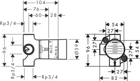 Ab- und Umstellventil Trio Axor Grundkörper universal Ab- und Umstellventil Trio Axor Grundkörper universal