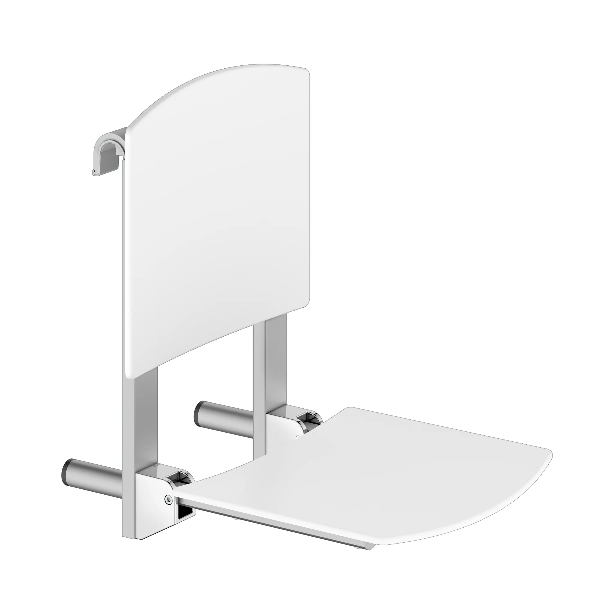 Klappsitz zum Einhängen „Care“ in Silber (eloxiert) Klappsitz zum Einhängen „Care“ in Silber (eloxiert)