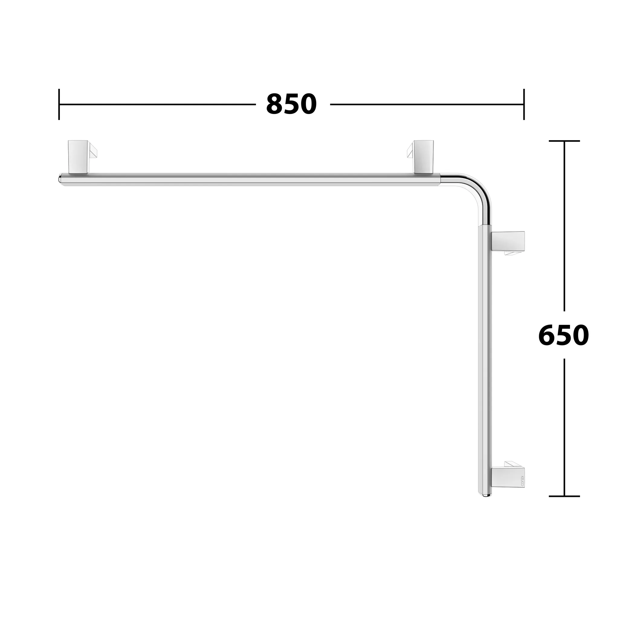 KEUCO Dusch- und Wannenhandlauf „Axess“ 60 cm Ausführung in Silber (eloxiert)