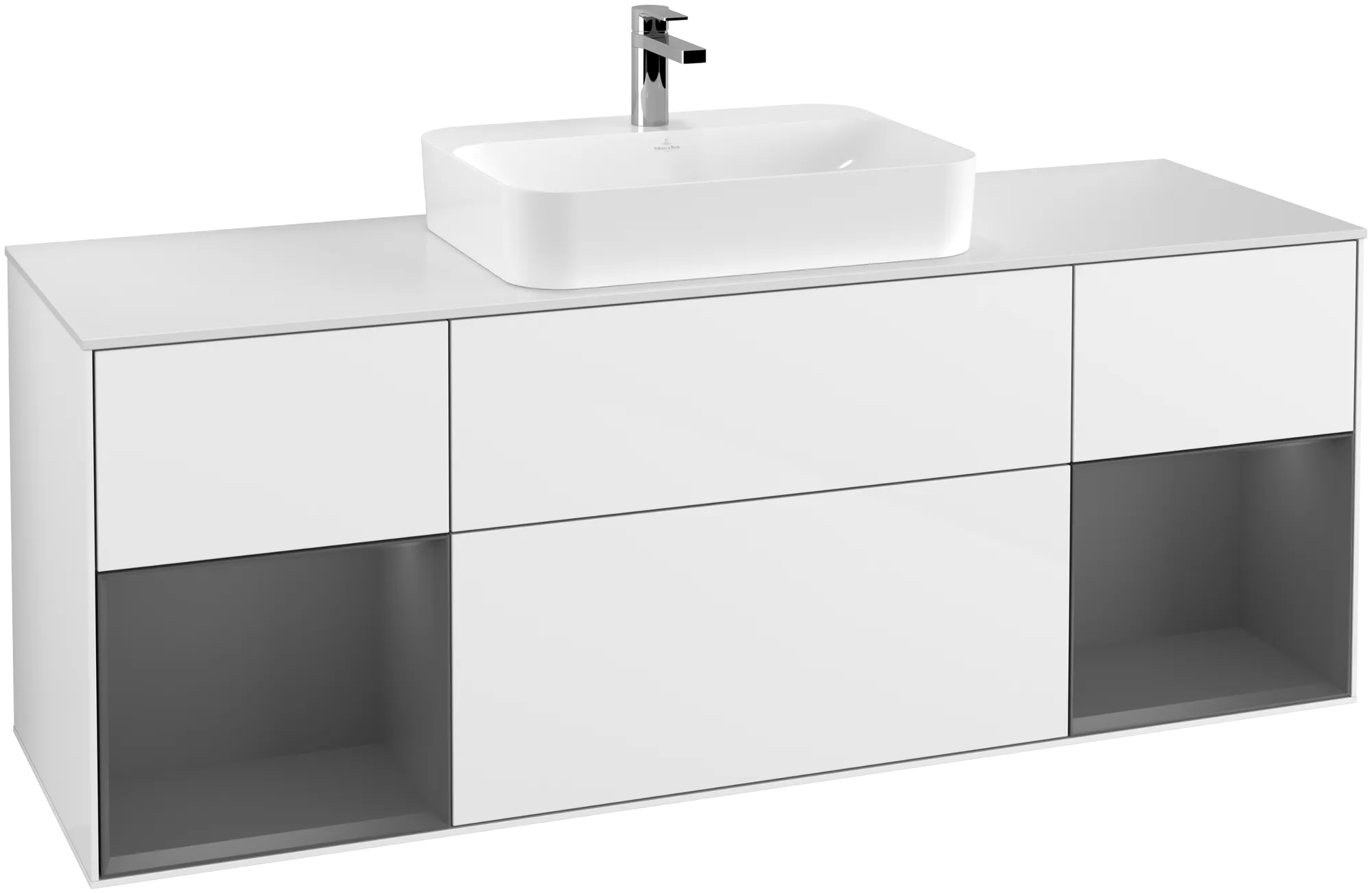 Villeroy & Boch Finion Waschbeckenunterschrank G45 1600x603x501mm Glossy White / Anthracite