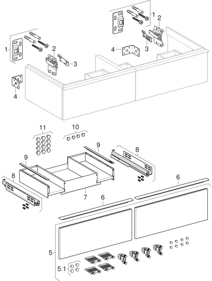 Geberit Waschtischunterschrank „Icon“ 118,4 × 24,7 × 47,6 cm