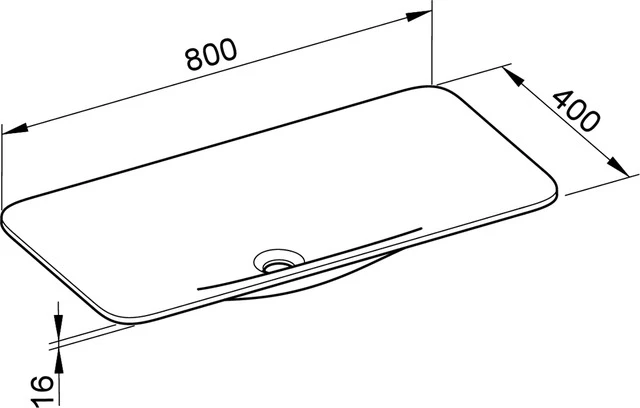 KEUCO Einbauwaschtisch „Edition 400“, ohne Hahnlochbohrung in Weiß, 800 × 400 × 16 mm