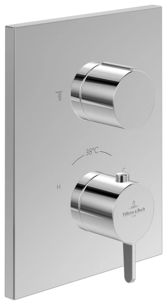 Villeroy & Boch Conum Unterputz-Thermostat mit Zweiwege-Mengenregulierung, 150 x 190 x 124 mm, Chrom