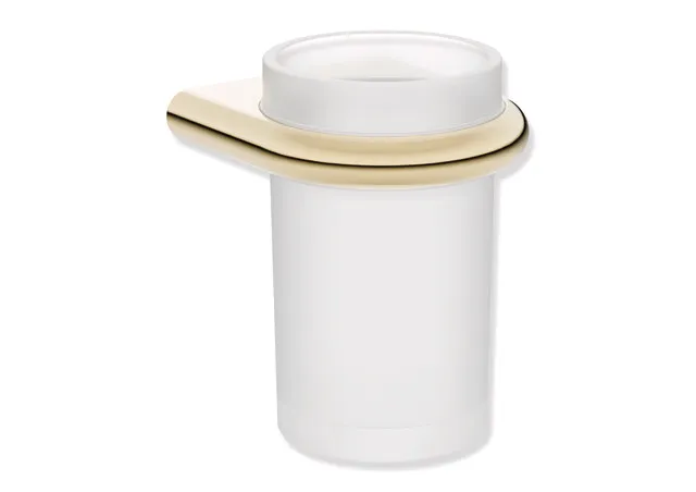 Glasbecher mit Halter, Halter aus Edelstahl, PVD beschichtet, Becher aus satiniertem Kristallglas, in Farbe CK (Messing glänzend) Glasbecher mit Halter, Halter aus Edelstahl, PVD beschichtet, Becher aus satiniertem Kristallglas, in Farbe CK (Messing glänzend)