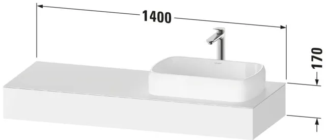 Duravit Konsole „Qatego“ in Graphit Supermatt Duravit Konsole „Qatego“ in Graphit Supermatt