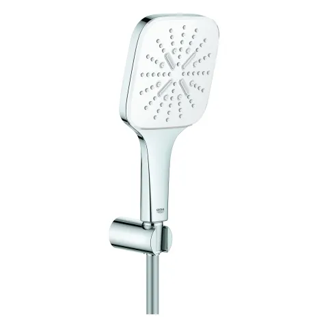 Grohe Rainshower SmartActive 130 Cube Wandhalterset, 3 Strahlarten, moon white/chrom Grohe Rainshower SmartActive 130 Cube Wandhalterset, 3 Strahlarten, moon white/chrom