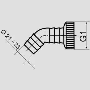 Geräteanschluss Tülle 135 Grad × G1