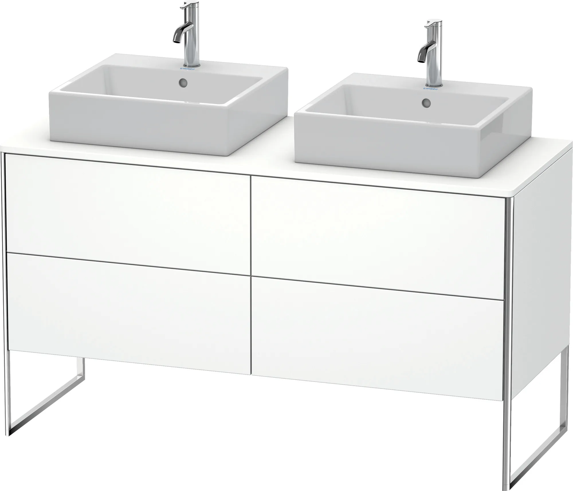 Duravit Waschtischunterschrank bodenstehend „XSquare“ 140 × 77,8 × 54,8 cm Weiß Supermatt Duravit Waschtischunterschrank bodenstehend „XSquare“ 140 × 77,8 × 54,8 cm Weiß Supermatt