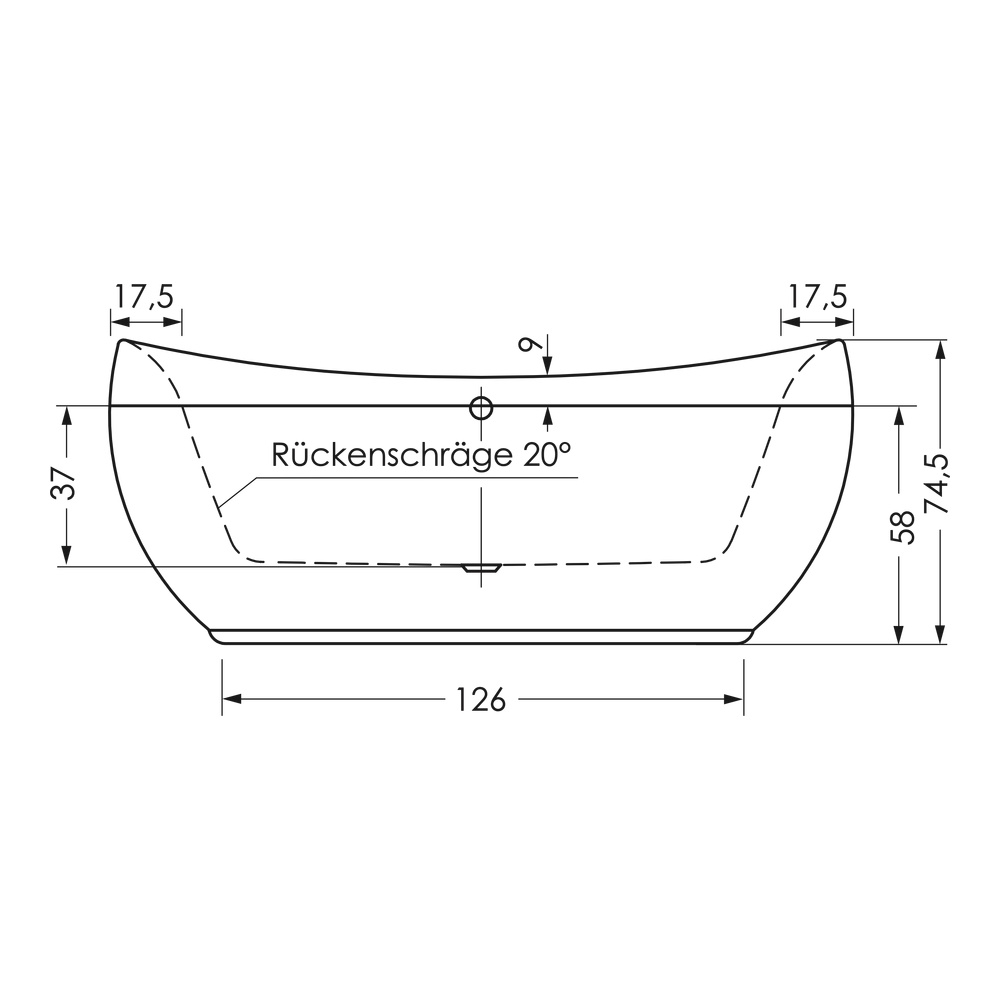repaBAD Badewanne „Ferrara F“ freistehend oval 1800 × 850 mm, Mittelablauf in Weiß repaBAD Badewanne „Ferrara F“ freistehend oval 1800 × 850 mm, Mittelablauf in Weiß