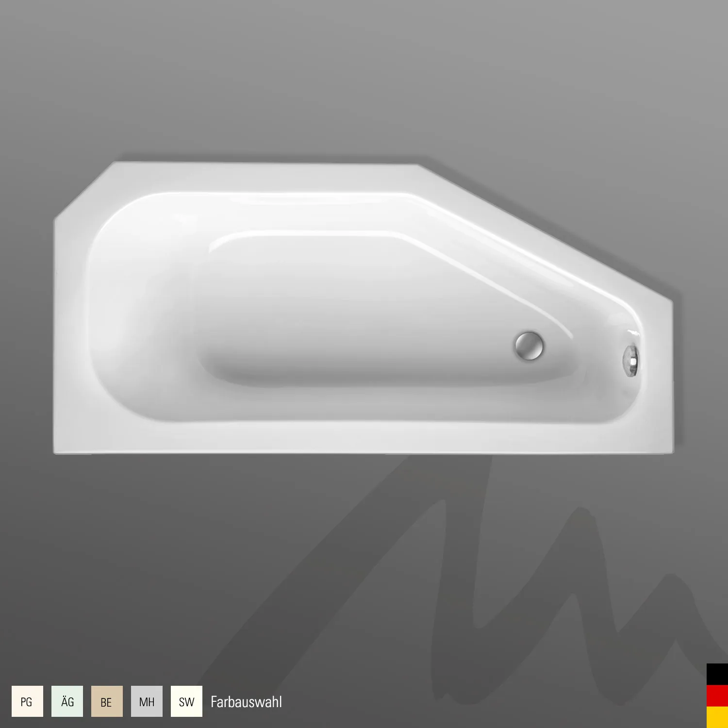 Mauersberger Acryl-Badewanne bursea 160⁄75 links