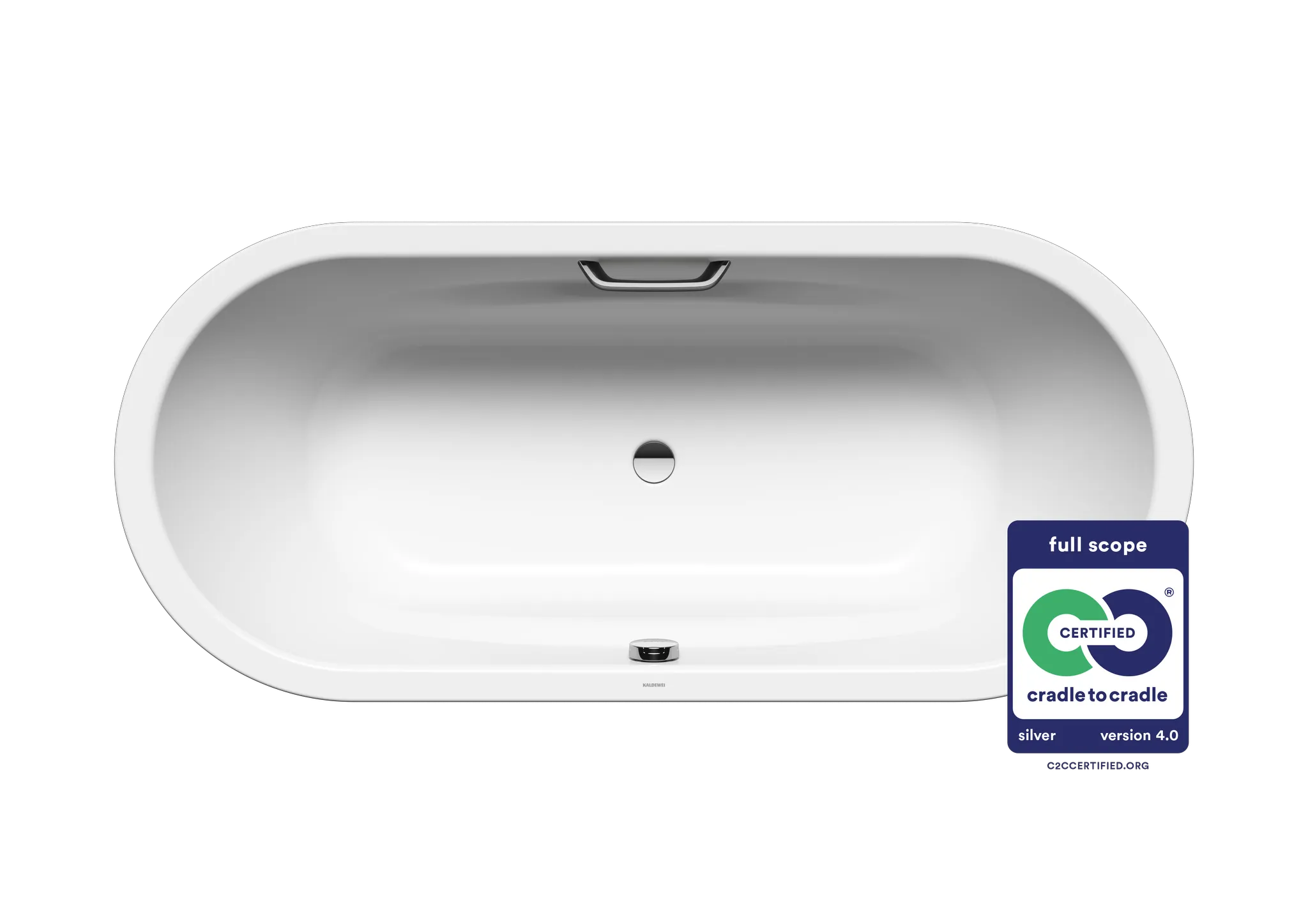 Kaldewei Badewanne „Vaio Duo Oval“ oval 180 × 80 cm, mit Grifflochbohrungen in alpinweiß