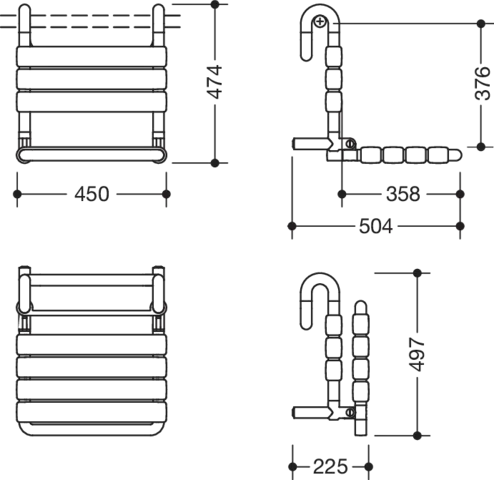 Einhängesitz „Serie 801“ in Anthrazitgrau Einhängesitz „Serie 801“ in Anthrazitgrau