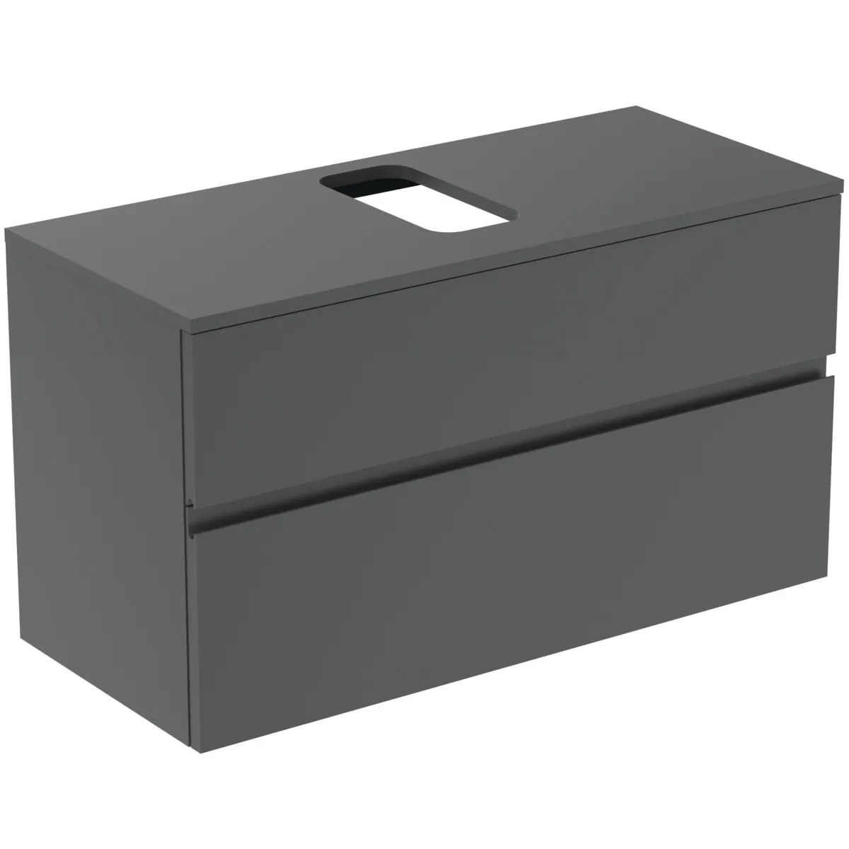 Ideal Standard Waschtischunterschrank Finesse Anthrazit matt 1002x440x558 mm 2 Schubladen mit Softclose-Mechanismus Ideal Standard Waschtischunterschrank Finesse Anthrazit matt 1002x440x558 mm 2 Schubladen mit Softclose-Mechanismus