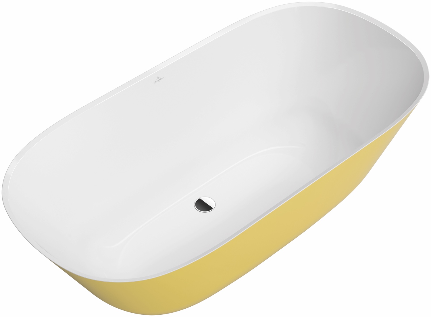 Villeroy & Boch Badewanne „Theano“ freistehend oval 155 × 75 cm, Fußablauf