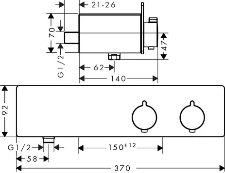 Thermostat ShowerTablet 350 Brause Aufputz DN15 chrom Thermostat ShowerTablet 350 Brause Aufputz DN15 chrom