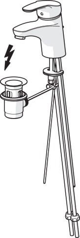 HA Einhebelmischer Waschtischbatterie HANSAMIX 0113 Kupferrohr Zugstangenablaufgarnitur Ausladung 141 mm DN15 Chrom