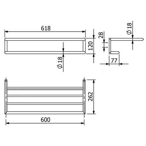 Kludi VELA R Handtuchablage mit Badetuchhalter Brushed Bronze