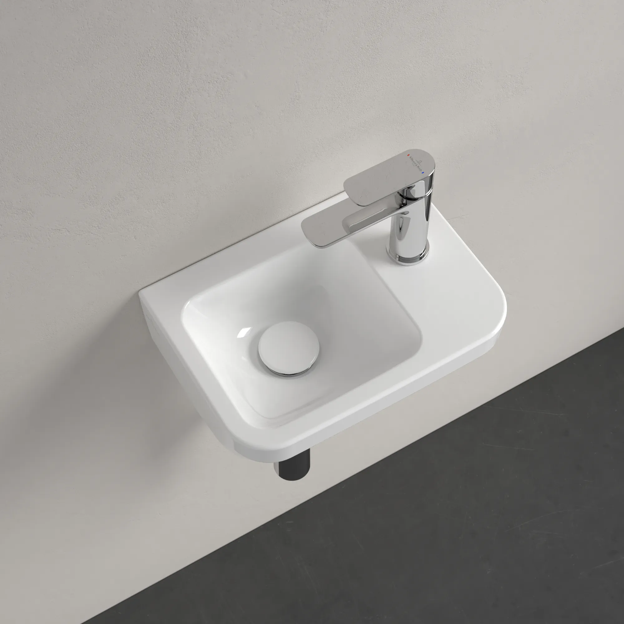 Villeroy & Boch Handwaschbecken „Architectura“ 360 × 260 × 140 mm, für Becken mittig, ohne Hahnlochbohrung in Weiß Alpin Villeroy & Boch Handwaschbecken „Architectura“ 360 × 260 × 140 mm, für Becken mittig, ohne Hahnlochbohrung in Weiß Alpin