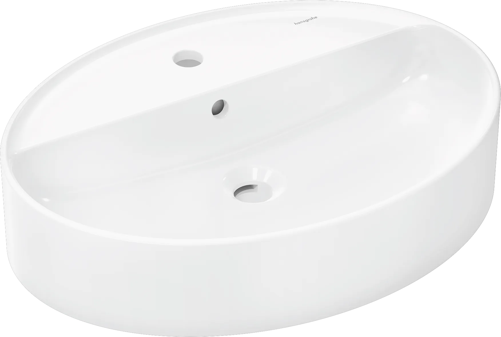 Hansgrohe Xuniva D Aufsatzwaschtisch 600⁄450 mit Hahnloch und Überlauf, Weiß Hansgrohe Xuniva D Aufsatzwaschtisch 600⁄450 mit Hahnloch und Überlauf, Weiß